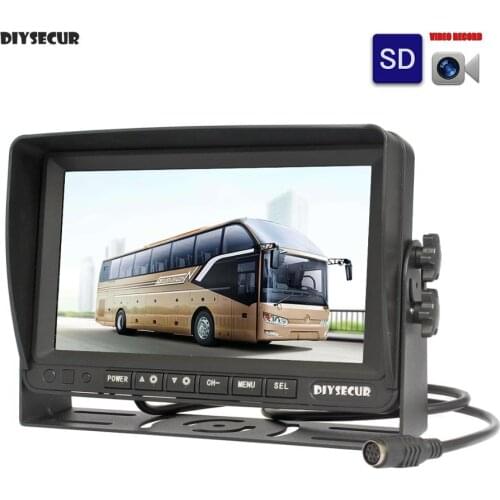 DIYSECUR AHD 7" IPS LCD Car Monitor Rear View Monitor Support 960P AHD Camera Support SD Card Video Recording