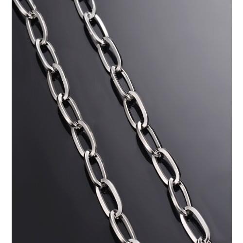 1Pc Width 6mm*12.5mm Stainless Steel Cable Link O Cross Chain Necklace for DIY Jewelry Findings Making