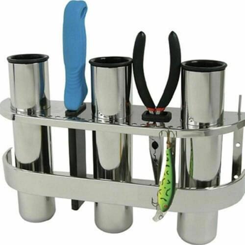 3 Tubes Link Stainless Steel 316 Fishing Boat Rod Holder Fishing Rod Rack Socket for Marine