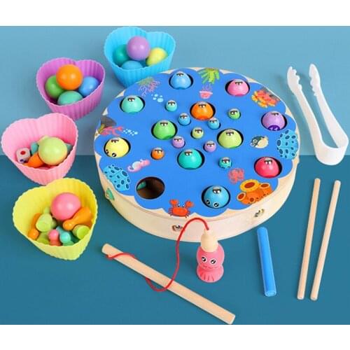 Kids Early Educational Toys Clip Beads Fishing Color Cogniton Multi-functional Learning Toys Funny Gifts For Children Montessori