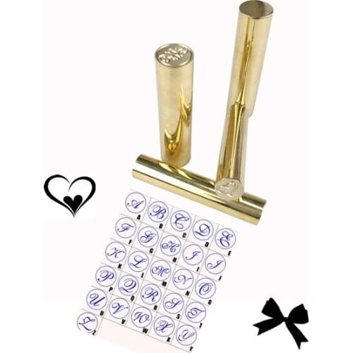 Diy mini cylinder stock or custom wax seal stamp letters heart love