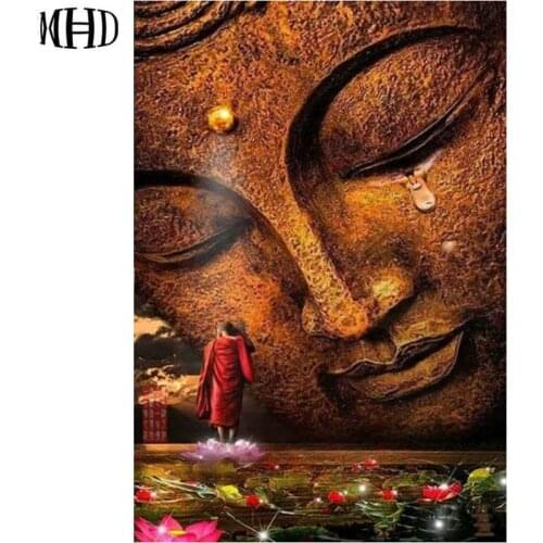 Religion Portrait 5D DIY Diamond Embroidered Buddha 3D Crystal Artwork Diamond Painting Full & Round Cross Embroidery Crafts Set