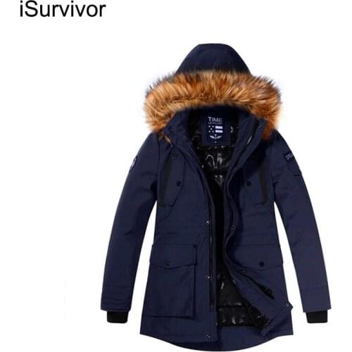ISurvivor Large size loose coat Men Winter Jacket Men Hooded Cotton Down Jacket Male Windproof Parka Thick Warm Overcoat coats