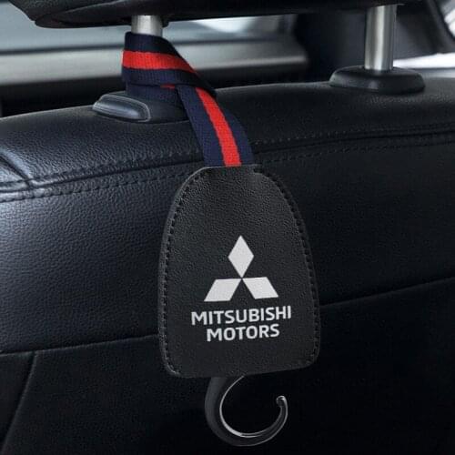 1/2PCS Leather Car Seat Back Hook Holster Hidden Multifunctional For Mitsubishi Asx Outlander xl 3 lancer pajero 4 l200 Auto