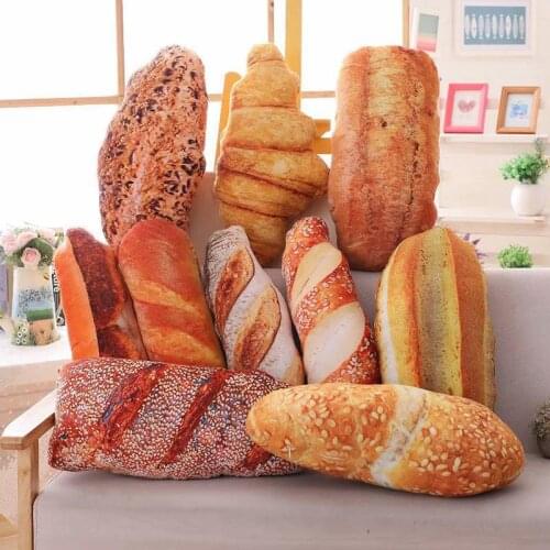Creative Simulation Bread Pillow Plush Toy Realistic Dessert Food Donut Croissant Cream Bread Sofa Cushion Decoration