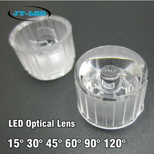 50pcs/lot Waterproof LED Lenses 15 30 45 60 90 120 Degree, 20mm Optical PMMA LED Collimator Lens For Wall Washer Lamp