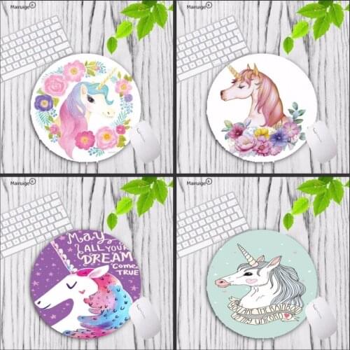 Mairuige Newest Cute Gaming Mousepad Unicorn Round Mouse-pad Gaming Computer Gamer Mousepad for Laptop PC Notebook