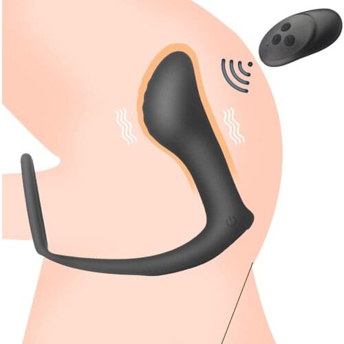 Prostate Massager Anal Vibrator Silicone Butt Plug Wireless Remote Adult Products Delay Ejaculation Ring Sex Toys for Men Gay