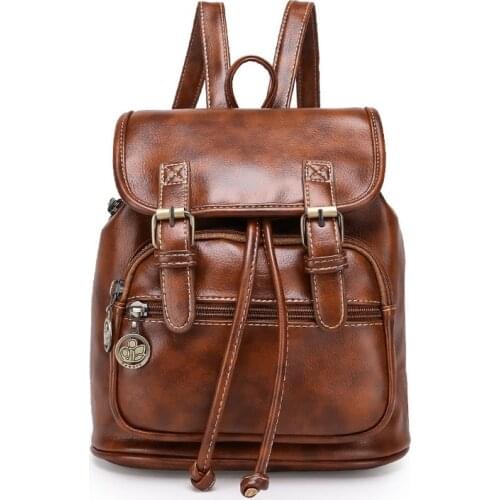 Fashion women fashion designer brand backpacks vintage pu shoulder bag retro small lady schoolbag mochila cute bags