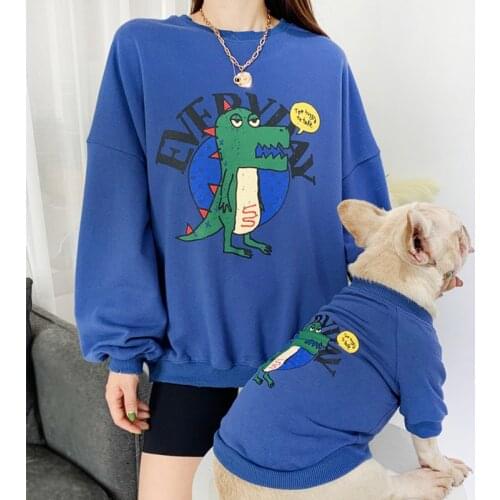 Cartoon Pet Clothes Owner Dog Clothing for Dogs Hoodie Costume Winter Dog Clothes Pet Matching Clothing for Dogs French Bulldog