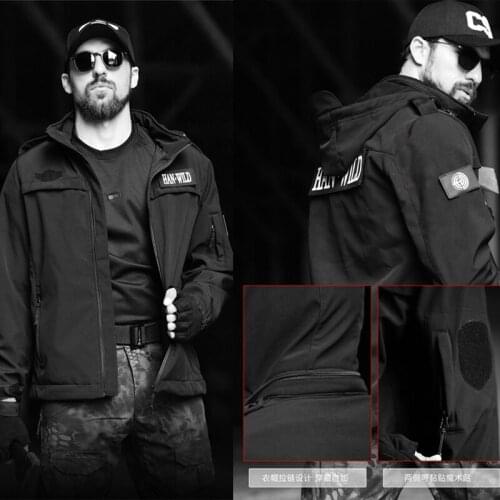 Men Softshell Tactical Jacket Polar Fleece Winter Thermal Jacket Hiking Camping Climbing Outdoor Sport Hooded Windbreaker