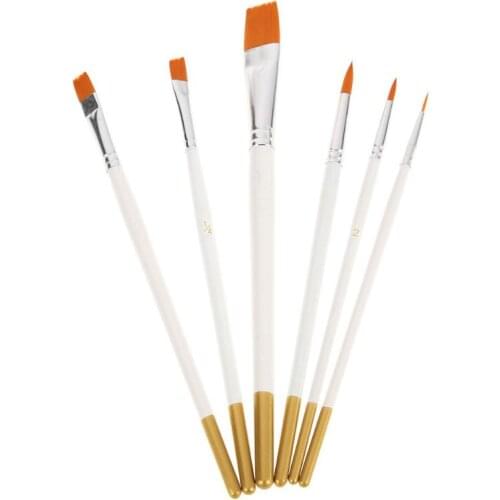6Pcs/Pack Nylon Hair Oil Paint Drawing Brushes Set for Kids DIY Watercolor Oil Acrylic Painting Art Pen Set Supplies