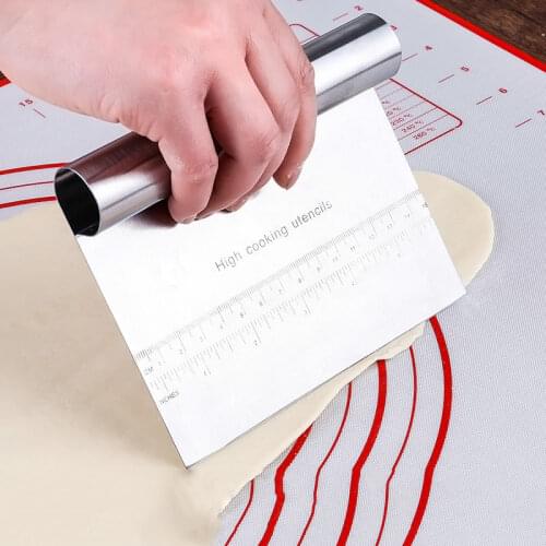 Stainless Steel Cake Scraper Pastry Cutters Baking Cake Cooking Dough Scraper Fondant Spatulas Edge DIY Baking Decorating Tools