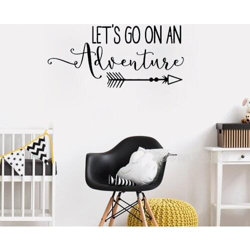 Lets Go On An Adventure Vinyl Wall Decal Quote Travel Theme Nursery Wall Sticker For Kids Rooms Home Decor Living Room New LC017