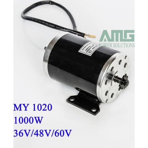 MY1020 1000W DC 36V/48V 3000rpm high speed brush motor for electric tricycle, Electric Scooter motor, gear type