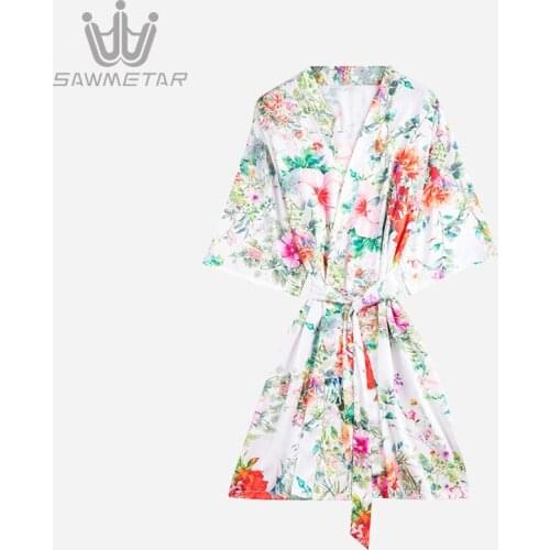 Women Robes Summer Silk Satin Bathrobe Wedding Bride Bridesmaid Robes Female Sexy Sleepwear Bathrobe Nightdress Nightgown