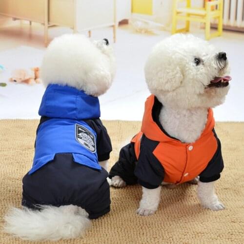 Winter Jumpsuit For Dog Clothes Yorkshire Terrier Windbreaker For Dog Parka Trajecito Perro Invierno Clothes Korean Warm Jacket