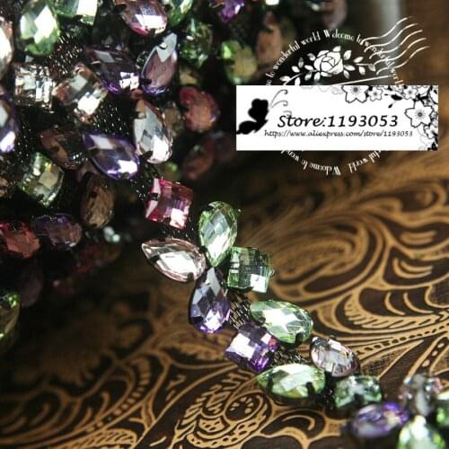 1-2 Yard High grade Color diamond lace trim waist decorative DIY hat garment accessories lace fabric 2cm wide