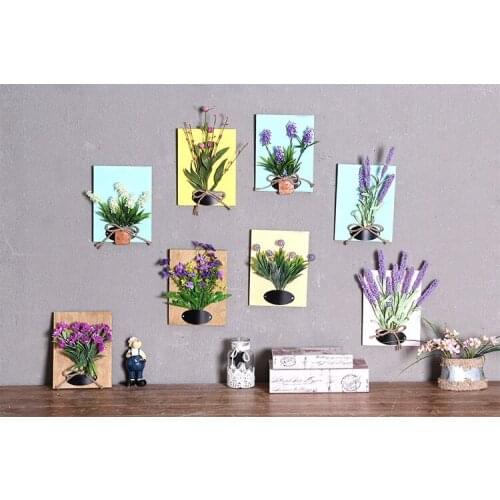 1PC 3D Handmade artificial succulent plant wood photo frame wall hanging Imitation flowers home decor living Room ME 002