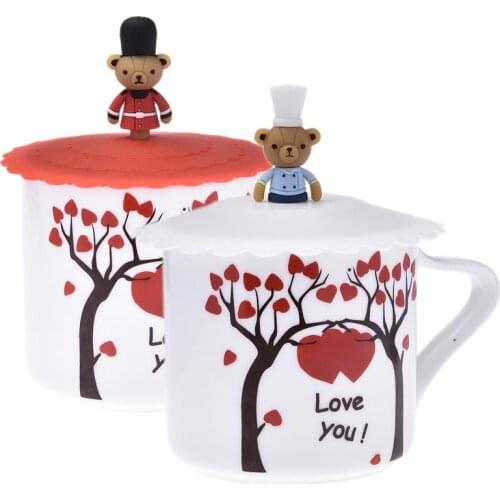 1pc Silicone Leakproof Cup Lids Heat Resistant Reusable Sealed Cover Kitchen Accessories Tea Cup Suction Seal Cap Cup Lid