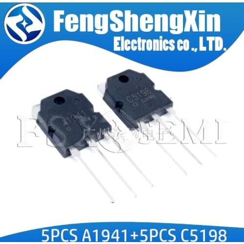 10PCS 5pairs 2SC5198 2SA1941 TO3P (5PCS A1941 + 5PCS C5198) TO-3P Power Transistor
