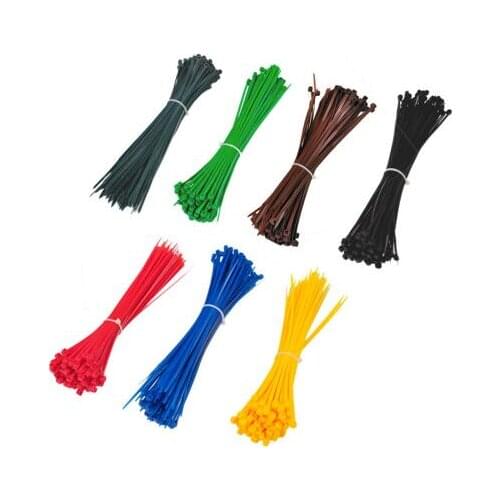 100PCS 4*200MM Standard Cable Tie Plastic Nylon Cable Ties with Self-locking Colorful Red Yellow Blue Green Black White Orange