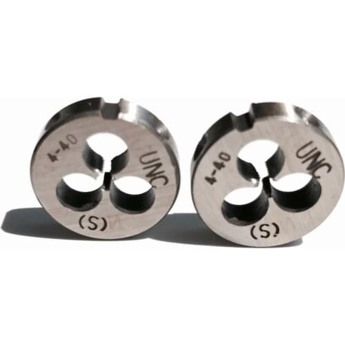 Free shipping of 2PCS Alloy steel made UNC/UNF4-40 4-48 manual thread round dies for steel iron aluminum copper workpiece thread