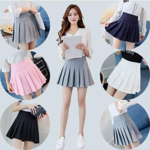 2018 Preppy Style High Waist Chic Striped Stitching Skirt Student Elastic Waist Pleated Skirt Women Cute Sweet Girls Dance Skirt