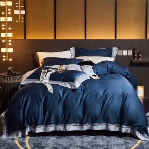 2020 Luxury 600TC Egypt Cotton Silky Smooth Bedding Set Embroidery edge Duvet Cover Bed Sheet Pillowcases Queen King size 4Pcs