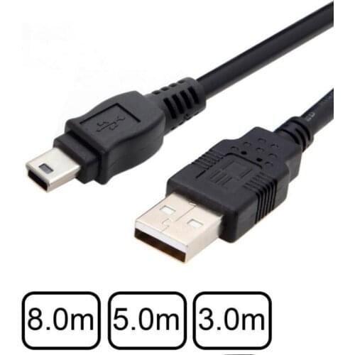 3M 5M 8M Mini USB 5Pin to USB 2.0 Male Data Cable for Hard Disk & Camera & Phone