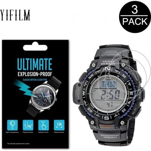 3Pack 5H Nano Explosion-proof Screen Protector For Casio SGW-1000 SGW-450H SGW100 SGW-300 300H 500H 600H Mens Watch Screen Film