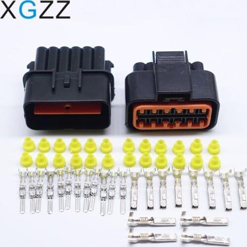 5Sets 12 Pin Gas Accelerator Pedal Connector Automotive Connector For 99-05 Golf MK4 Audi PB625-12027 PB621-12020