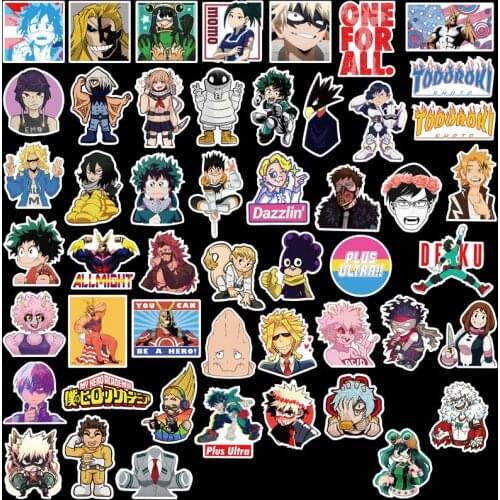50pcs/lot My Hero Academia Stickers Classic Japan Anime Sticker Modern Popular Laptop Luggage Car Skateboard Phone Decal