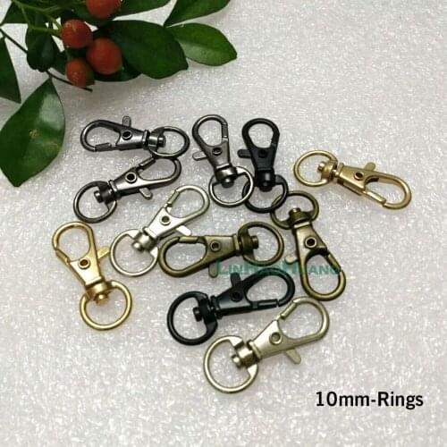 50pcs Small Bronze/Silver/Black nickle/black/light gold Alloy Swivel Clasps Snap Key Hooks DIY Key Chain Ring Free Shipping