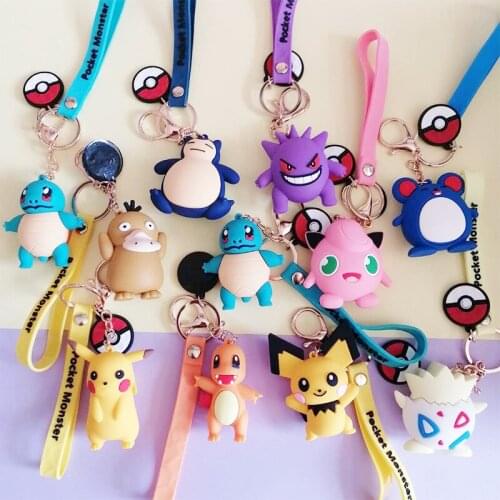 Anime Pokemon Pikachu Keychain Female Couple Cartoon Cute Pikachu Key Chain Bag Pendant Children Students Gift Shipping Free