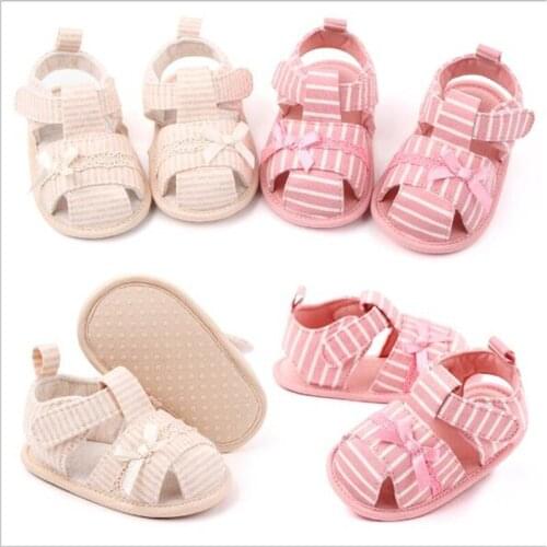 New Fashion Baby Shoes Non-Slip Toddlers Girls Summer Sandals Lovely Striped Newborn Infantil Soft First Walkers