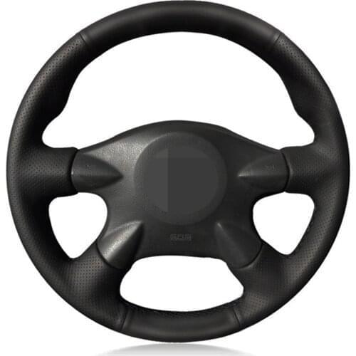 Car Steering Wheel Cover Genuine Leather For Nissan Primera (P12) X-Trail (T30) 2001-2007 Terrano 2 2002-2006 Samsung SM3 2005
