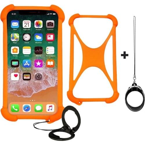 For LG G8s ThinQ Universal Case Rubber Frame Ring Buckle Phone Holder For LG G8X ThinQ / V50S ThinQ Silicone case