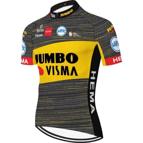2021 JUMBO VISMA Cycling Jersey short sleeve Summer Mountain Bicycle maillot ciclismo hombre verano Sportswear shirt