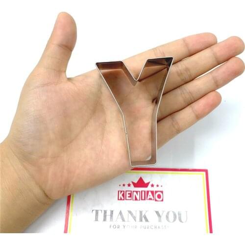 KENIAO Letter Y of Alphabet Cookie Cutter for Birthday Party - 4.9 x 6.6 cm - Biscuit / Fondant / Pastry Cutter -Stainless Steel