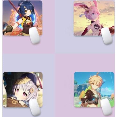 Genshin Impact Anime gamer play mats Mousepad edge native rubber special game mouse pad polyethylene table mat non slip