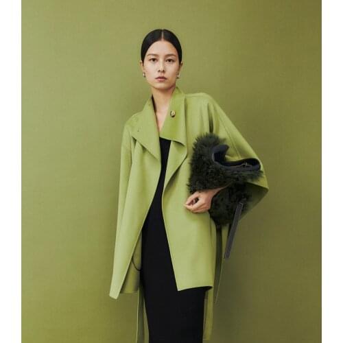 Fall Winter 2021 Collection Original Design Asymmetrical Oversized Cloak Wool Coat Women