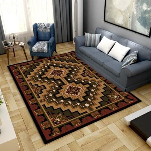Ethnic Style Pattern Rug Large Soft Anti-skid Carpet Floor Area Rug Living Room Carpet Doormat Bedroom Decor
