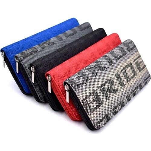 New JDM Style Bride Zipper Wallet Racing Car Wallet Key Case Credit Business Card Holders