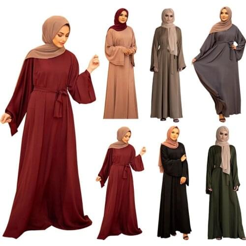 New Middle East Malay gown simple foundation solid color large size dress
