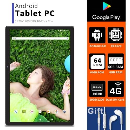CIGE N9 10 Inch Android Tablet 1920x1200 10 Core 6GB RAM 64GB ROM 4G Network 13MP Rear Camera 6000mAh Tablets PC