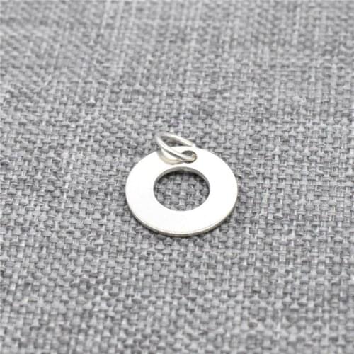10 Pieces of 925 Sterling Silver Small Round Circle Charms for Necklace Bracelet Earring Jewelry Making