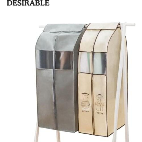 Clothing Dust Proof Hanging Bag Thickening Non-woven Suit Outer Dress shirt Clothes Dust Cover with window Closet Storage Bags