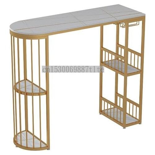 Nordic Gold Rock Bar Table Family Dining Table Living Room Partition Cabinet Bar Table Light Luxury Wall High Footed Tables And