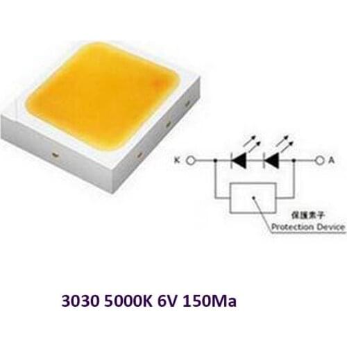 SMD LED 3030 6V 150ma 1W 5000K 100PCS/Lot White